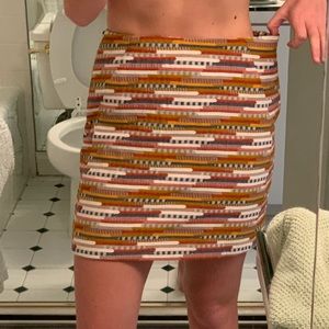 French patterned mini skirt.